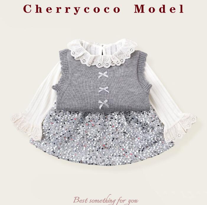 2025新品★子供服　トップス+ベスト+スカート　セットアップ★80cm〜140cm