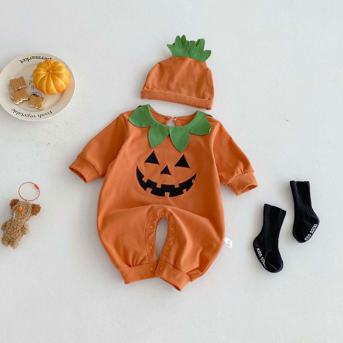 2025秋新入荷★ベビー服　ロンパース+帽子★ハロウィン服