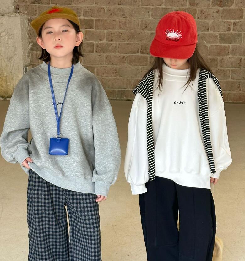 2025冬新作MXW★子供服　トレーナー 裏起毛★90cm〜150cm 2色