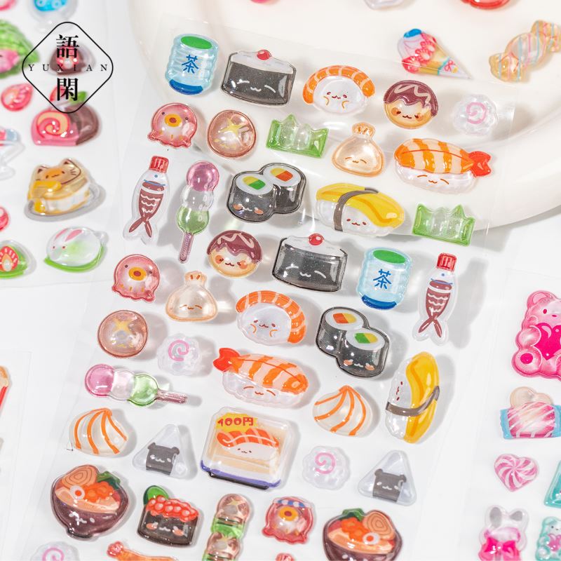 2026★DIY手作り ステッカー★粘着シール★3D★手帳素材