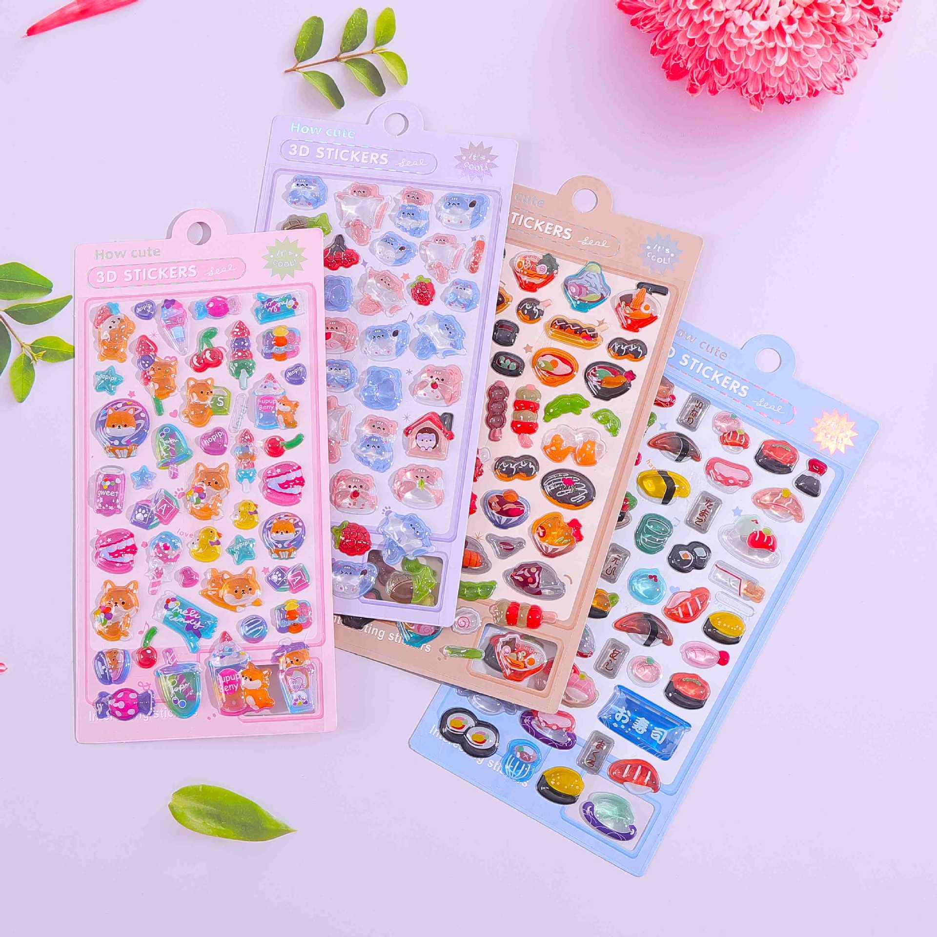 2026★DIY手作り ステッカー★粘着シール★3D★手帳素材