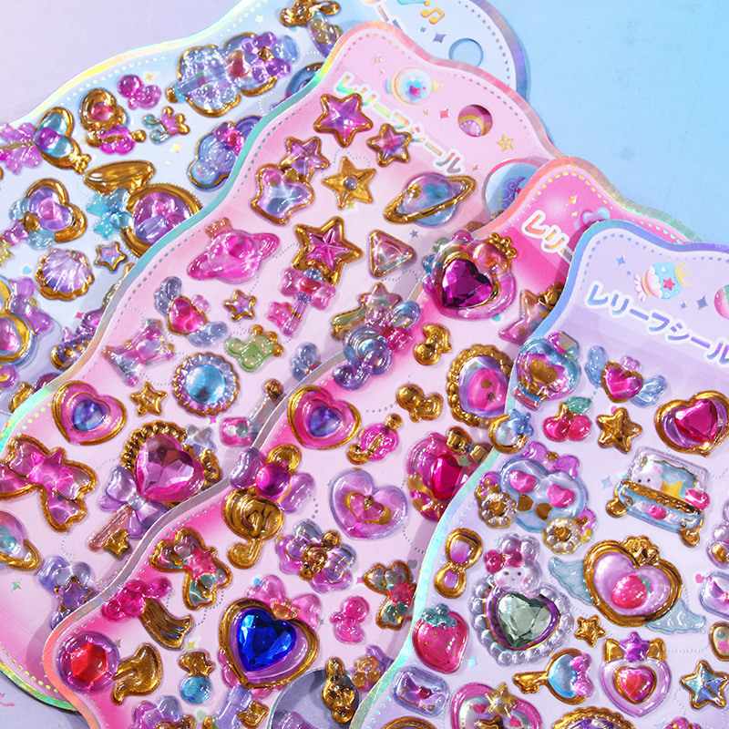 DIY手作り ステッカー★粘着シール★3D★手帳素材