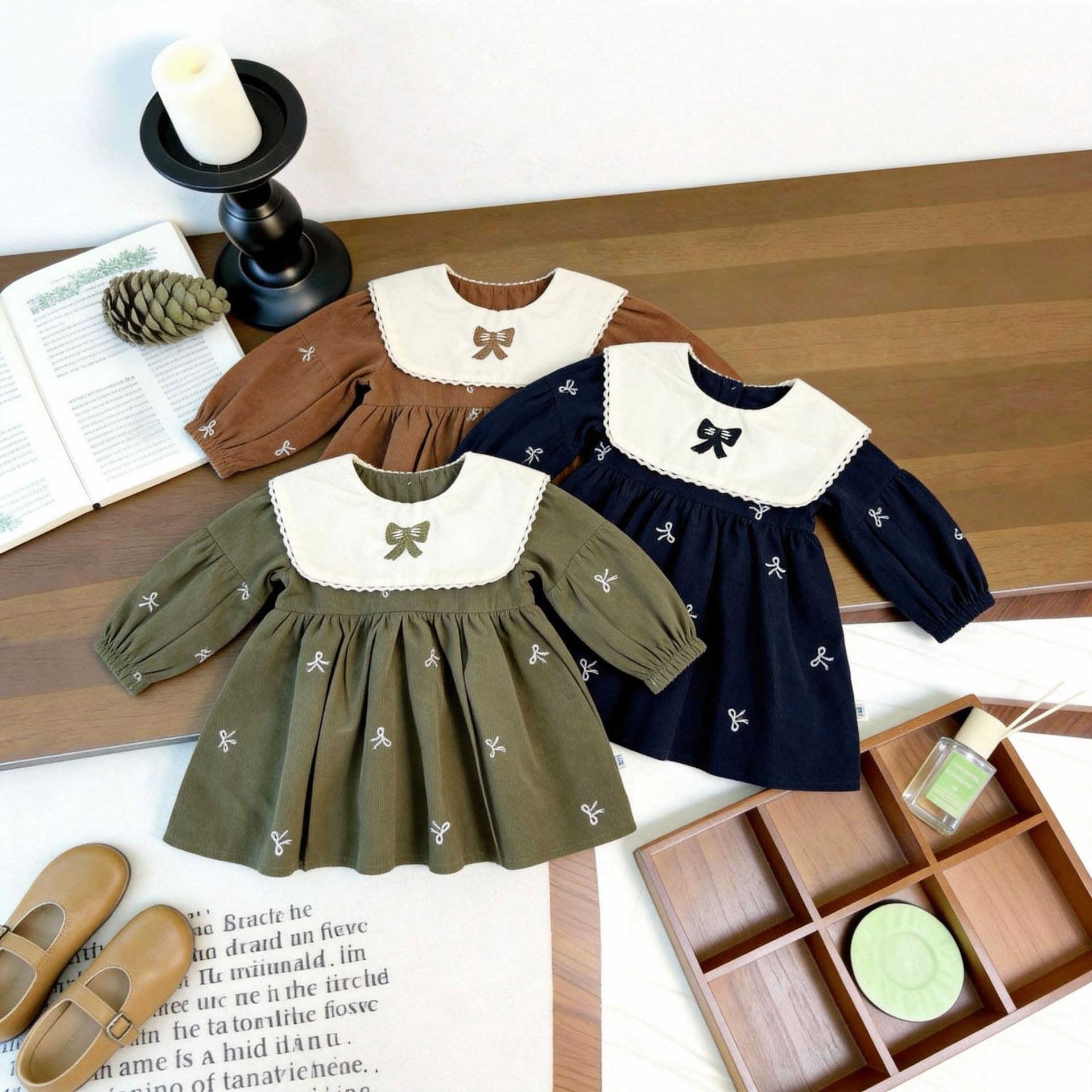 「2026」子供服★ワンピース★長袖★韓国風子供服★3色73cm〜120cm
