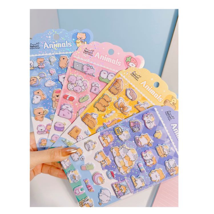 DIY手作り ステッカー★粘着シール★3D★手帳素材