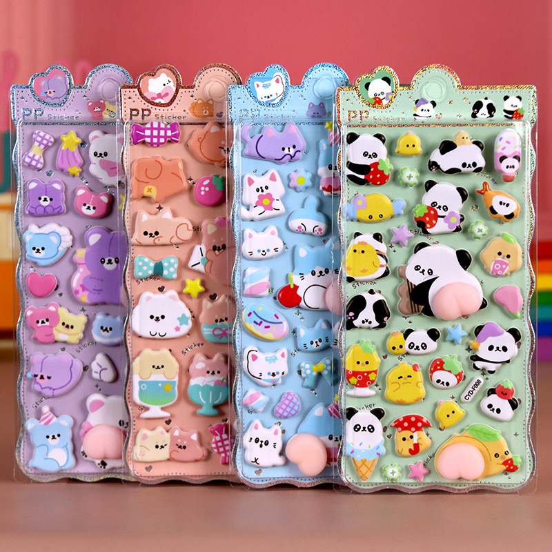 DIY手作り ステッカー★粘着シール★3D★手帳素材