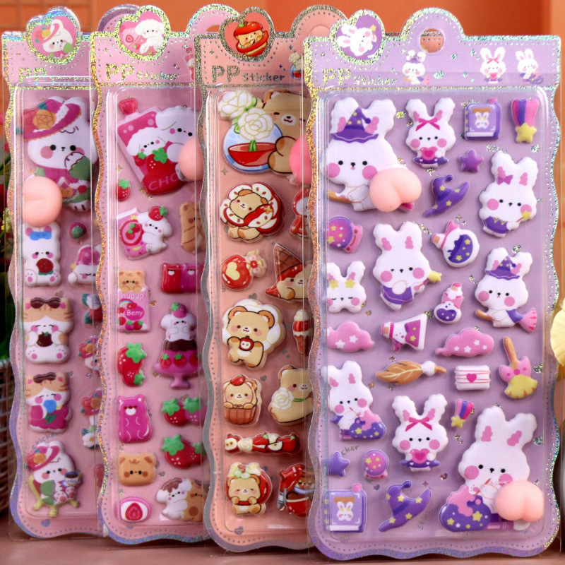 DIY手作り ステッカー★粘着シール★3D★手帳素材