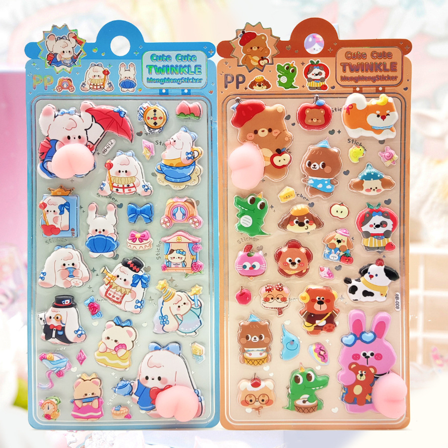 DIY手作り ステッカー★粘着シール★3D★手帳素材