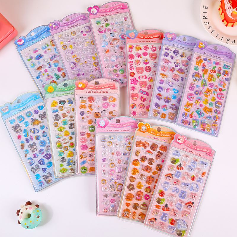 DIY手作り ステッカー★粘着シール★3D★手帳素材