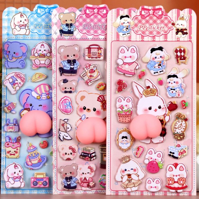 DIY手作り ステッカー★粘着シール★3D★手帳素材