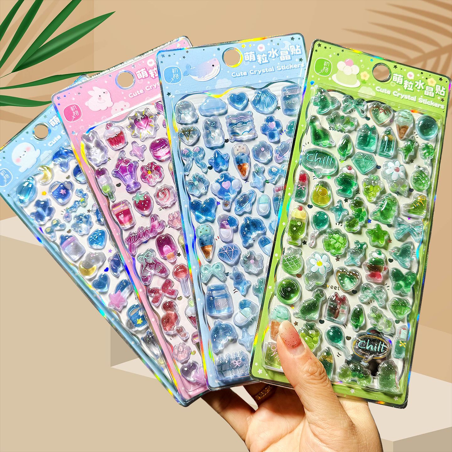 DIY手作り ステッカー★粘着シール★3D★手帳素材