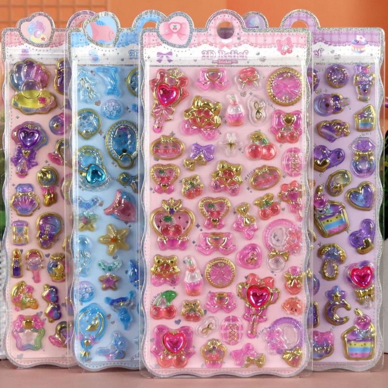 DIY手作り ステッカー★粘着シール★3D★手帳素材