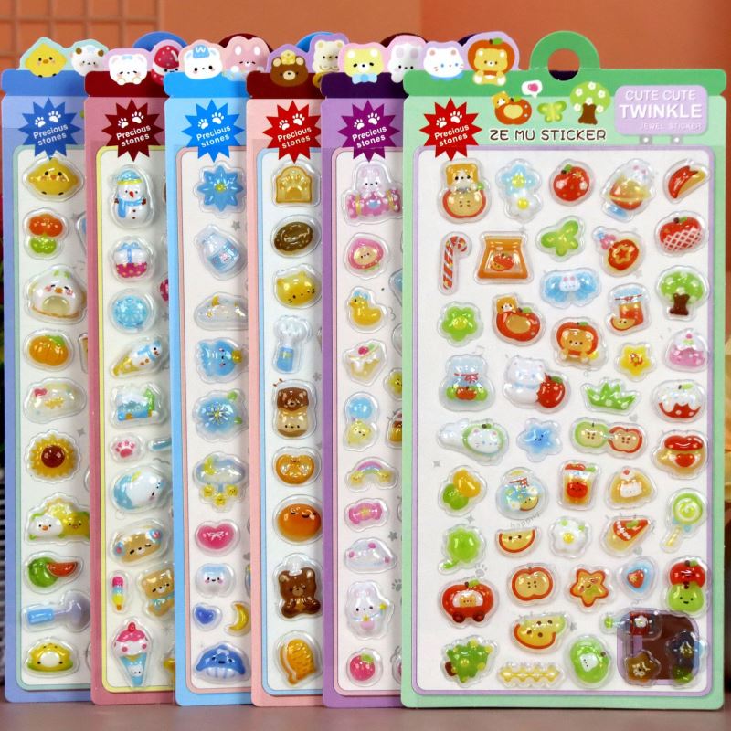 DIY手作り ステッカー★粘着シール★3D★手帳素材