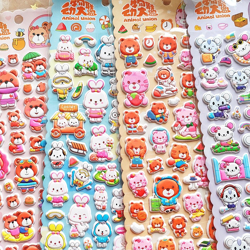 DIY手作り ステッカー★粘着シール★3D★手帳素材