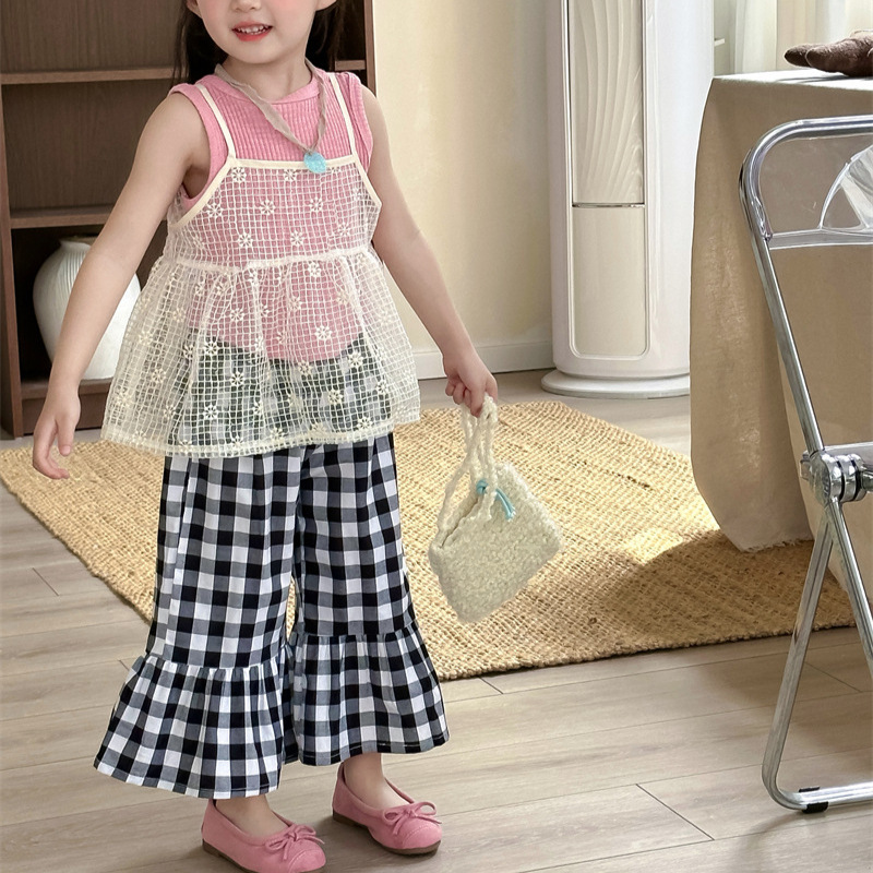 2026新作XF★子供服　透け感レース キャミソール★80cm〜130cm