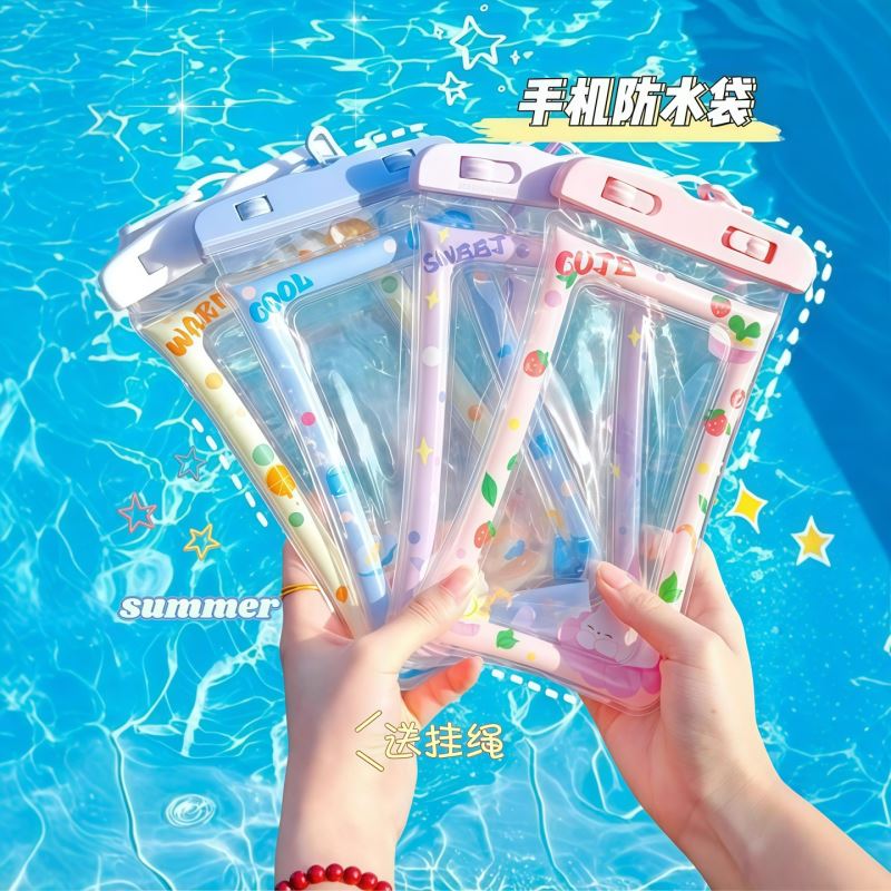 スマホ防水ケース★密閉式 タッチ操作可能★首掛けストラップ付き