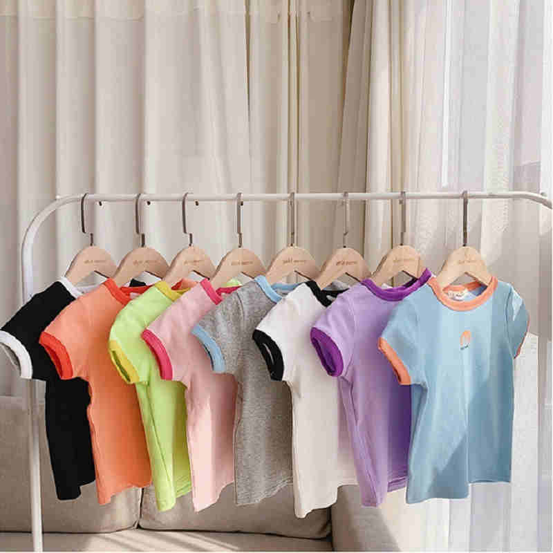 韓国風子供服★♪ トップス★♪薄い★♪半袖★♪Tシャツ★♪可愛い★8色★7-15