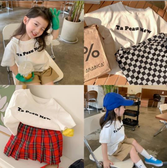 2022夏新品★韓国風子供服　トップス　半袖　90-140cm