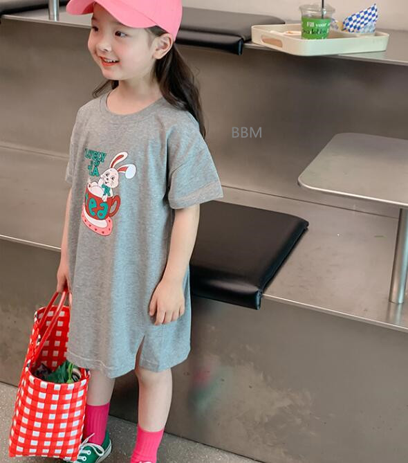2022★春夏新作★韓国風子供服★Tシャツ★ワンピース★半袖★カジュアル★4色80-150CM
