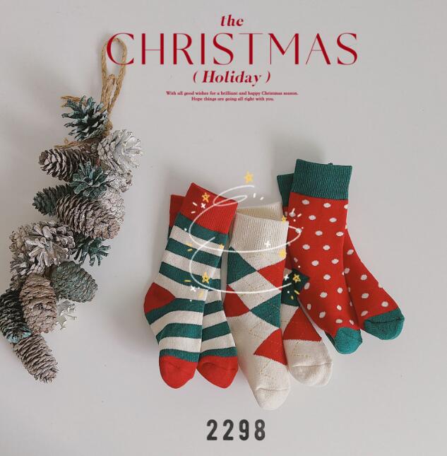 ★2022クリスマス新入荷★子供靴下　ソックス★S〜L　3色