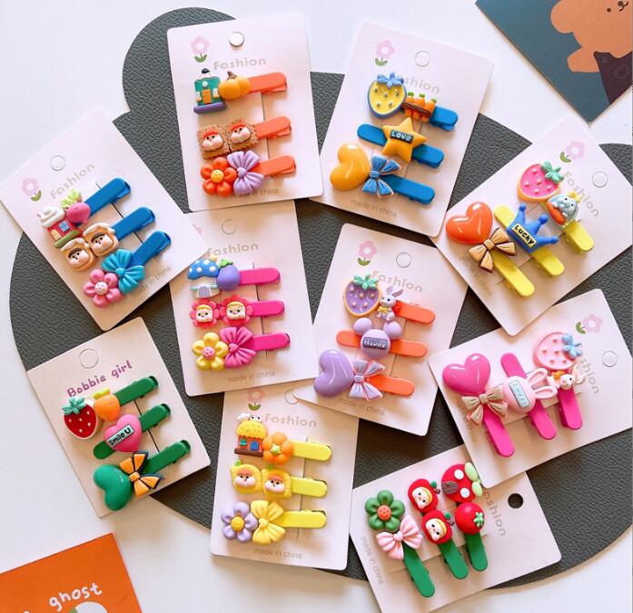 子供用★キッズ女の子★髪飾り★まとめ髪用★ヘアアクセサリー★3枚入り★ヘアピン★多色