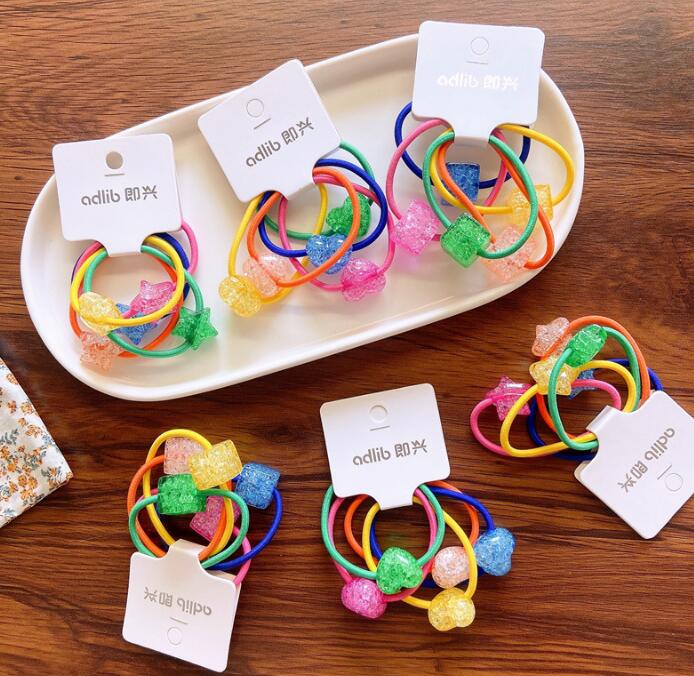 子供用★髪飾り★まとめ髪用★ヘアアクセサリー★5枚入り★ヘアゴム★可愛い★多色
