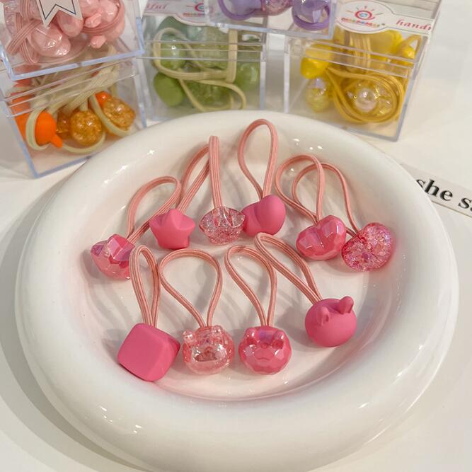 子供用★キッズ女の子★髪飾り★まとめ髪用★ヘアアクセサリー★10枚入り★ヘアゴム★多色