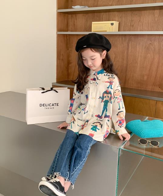 2023春新品★子供服　トップス　シャツ　90-150cm