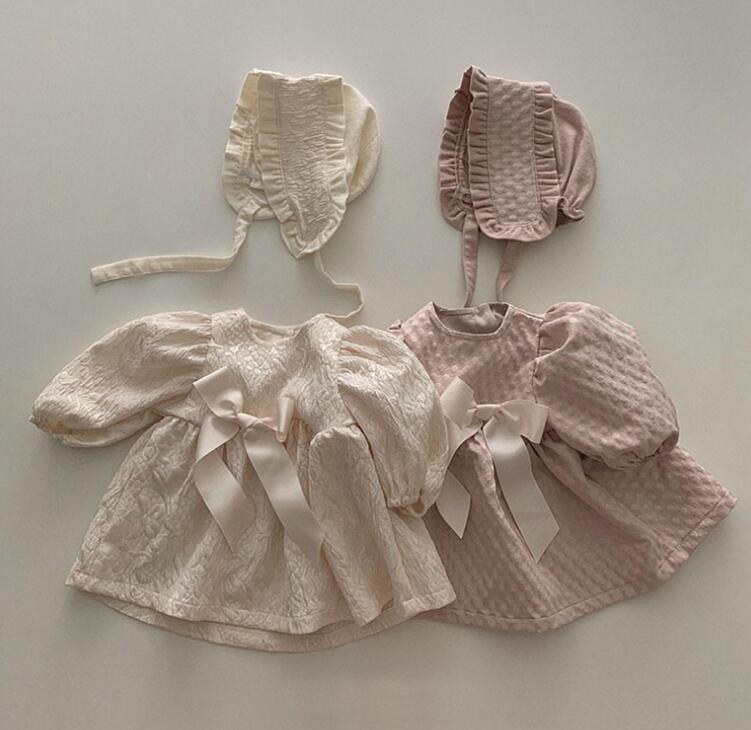 2023年★ベビー服★ワンピース+帽子★66-90cm★2色