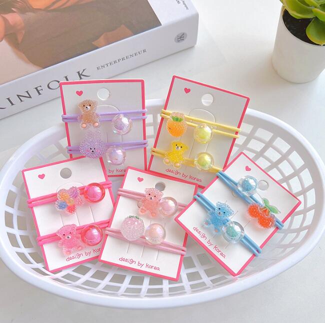 子供用★キッズ★髪飾り★まとめ髪用★ヘアアクセサリー★ヘアゴム★2枚入り★多色