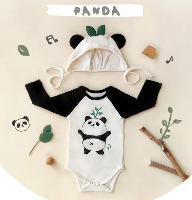 子供服★ロンパース+帽子★パンダ★ベビー★連体服★可愛い★66-90CM