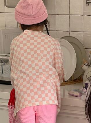 ★夏新作★キッズ用アパレル★Tシャツ★長袖★チェック柄★80-130