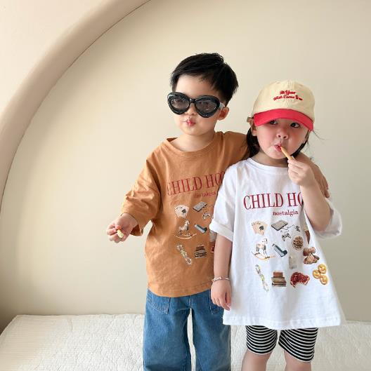 2023夏新品★子供服　トップス　半袖　80-140cm★2色