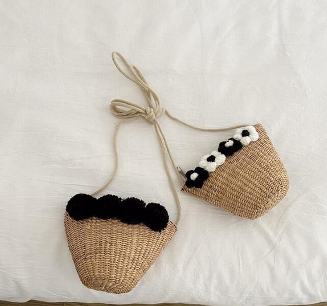 バッグ★子供用★キッズ★ショルターバッグ★かごバッグ★2色