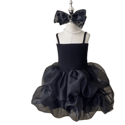 サマー ガールズ スリップドレス チュールスカート プリンセス ティアードスカート ワンピ 90-140