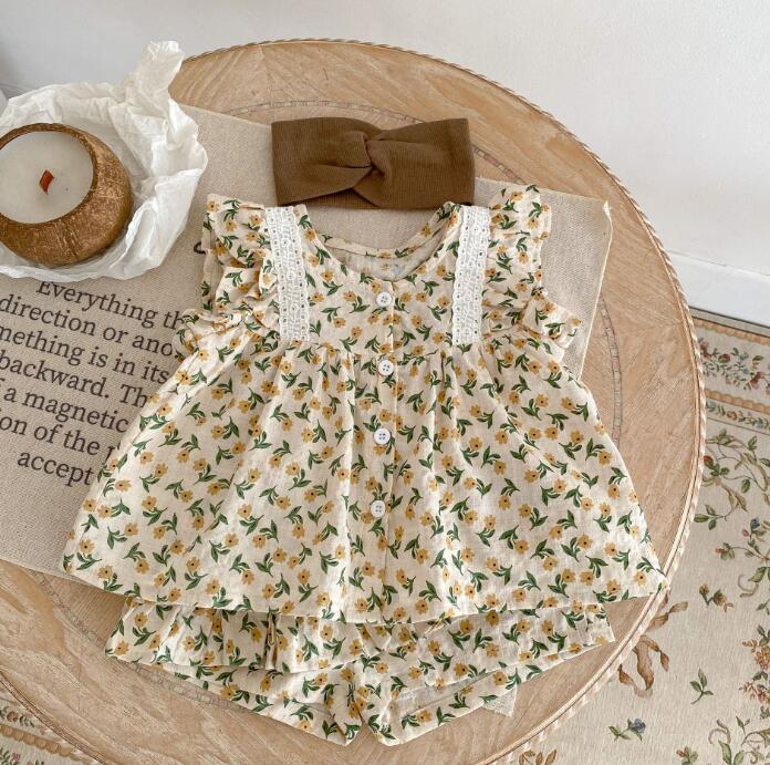 子供服★トップス+パンツ★セットアップ★韓国風子供服★ベビー★花柄★66-100CM