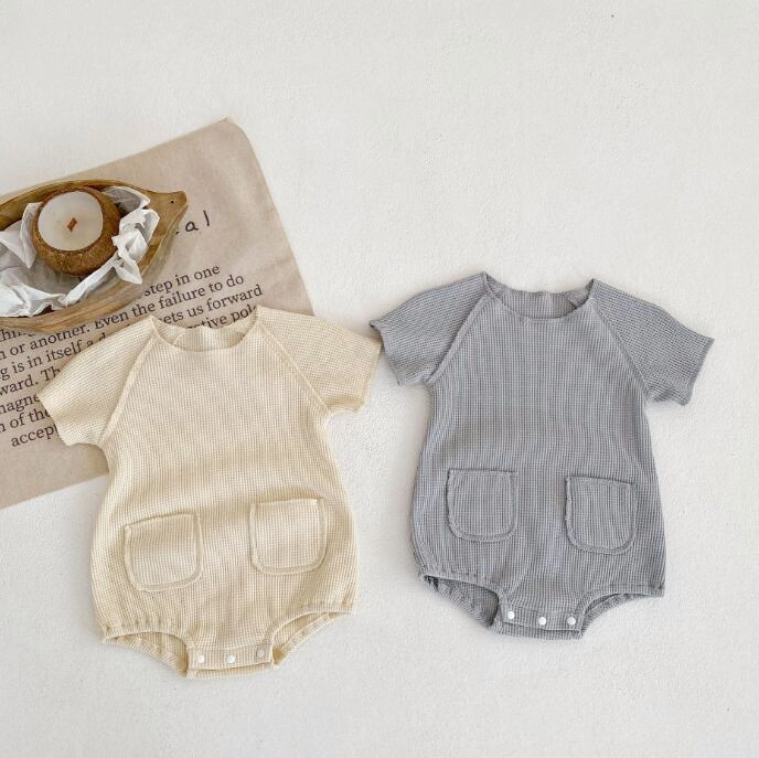 子供服★ロンパース★連体服★韓国風子供服★半袖★ベビー★無地★2色★66-90CM