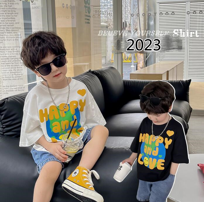 子供服★トップス★Tシャツ★韓国風子供服★キッズ男の子★笑顔★2色★90-140CM