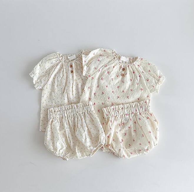 子供服★トップス+パンツ★セットアップ★韓国風子供服★ベビー★花柄★2色★66-100CM