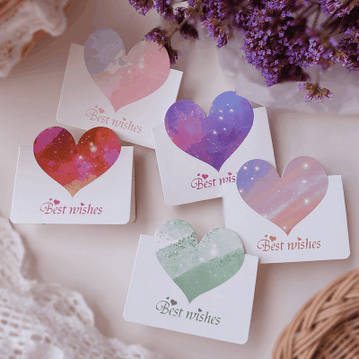 ラッピング ギフト 祝い グリーティング カード 新年/誕生日/祝日通用 ハート 父の日 バレンタイン 10枚入