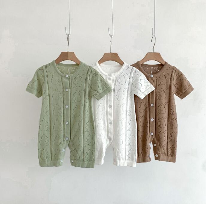 子供服★ロンパース★連体服★韓国風子供服★ベビー★薄手★無地★3色★66-100CM