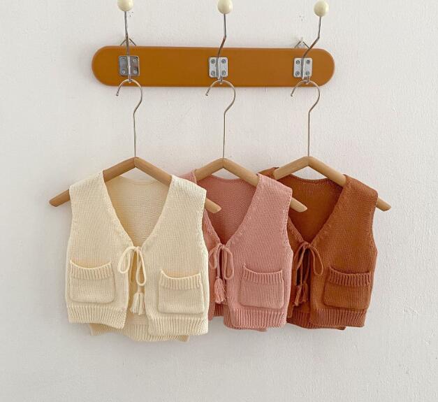 2023年新品★ベビー服　ニットベストコート★66-100cm★3色