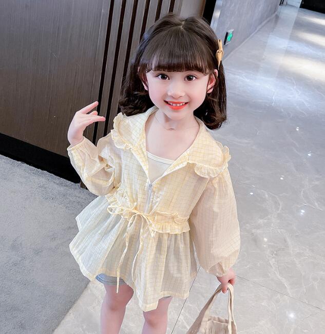 子供服★トップス★日焼け防止服★韓国風子供服★キッズ女の子★薄手★2色★90-140CM