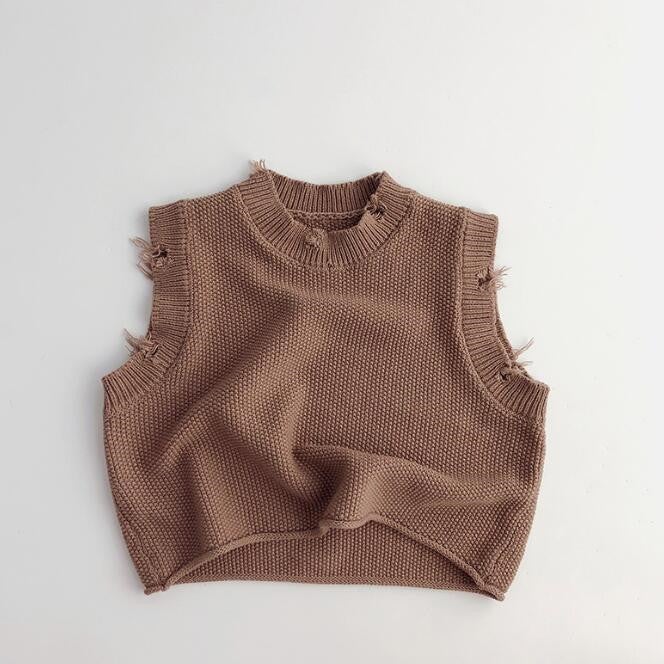 子供服★トップス★ベスト★ニット★韓国風子供服★キッズ★男女兼用★無地★80-130CM