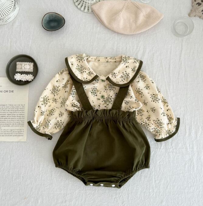 2023★春秋新作★韓国風子供服★トップス+サロペット2セット★66-100CM