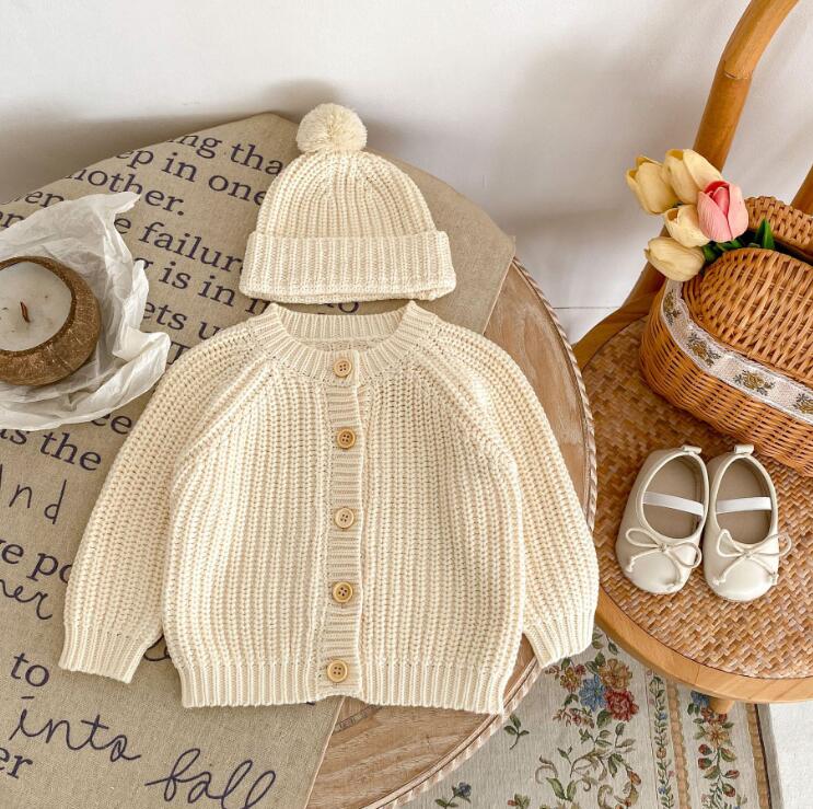 2023秋冬新品★子供用★カーディガン&ニットハット　帽子★66-100