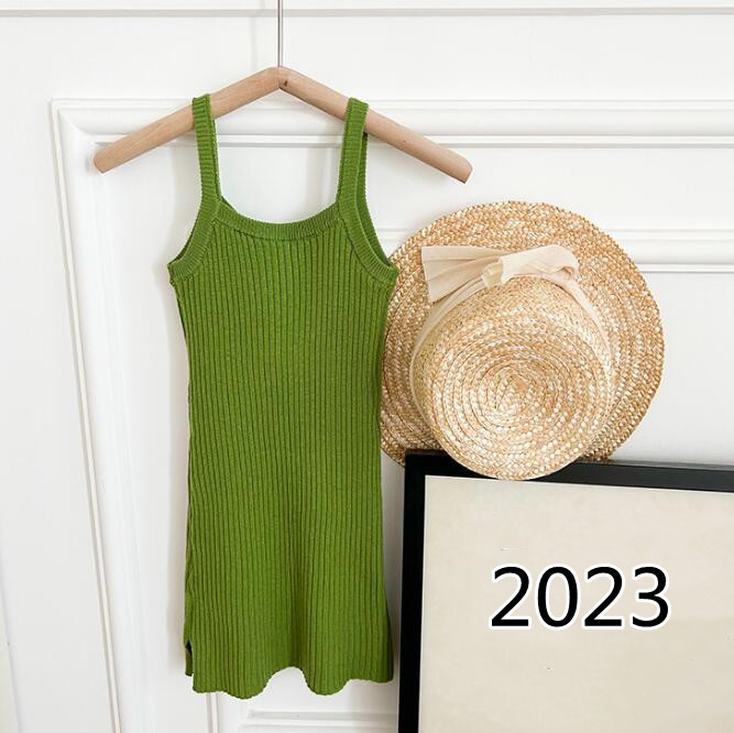 子供服★ワンピース★ノースリーブ★無地★韓国風子供服★キッズ女の子★ニット★80-150CM