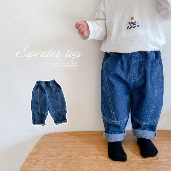 子供服★ボトムス★ジーンズ★ズボン★韓国風子供服★ベビー★デニム★66-100CM