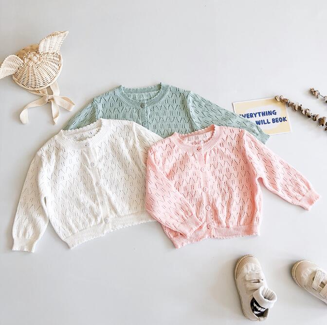 子供服★カーディガン★トップス★ニット韓国風子供服★ベビー★可愛い★無地★3色★66-100CM