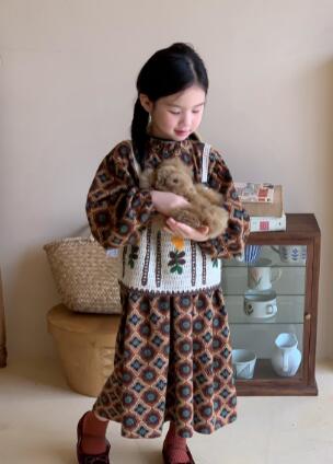 2023★春秋新作★韓国風子供服★ワンピース★ベスト★分けて販売★90-150CM