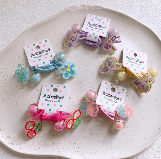髪飾り★まとめ髪用★ヘアアクセサリー★子供用★キッズ女の子★ヘアゴム★2枚入り★多色